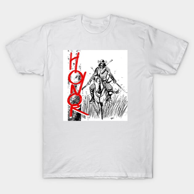 Samurai on horse T-Shirt by RodLuperArt